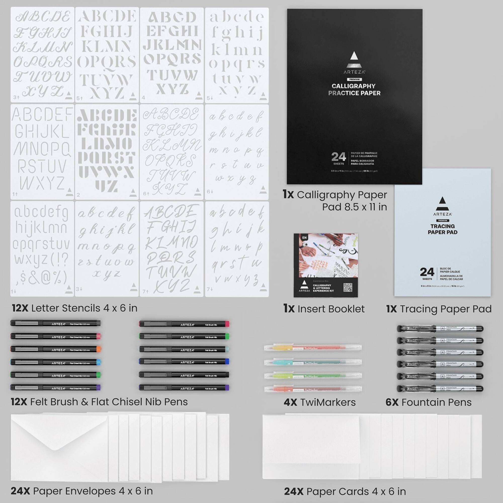 Arteza® Experience Box 85 Piece Calligraphy and Lettering Party Kit
